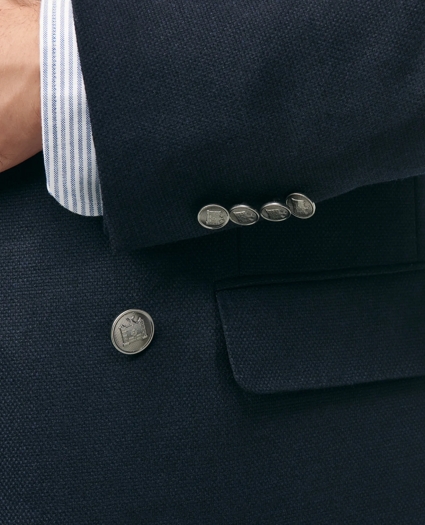 Classic Fit Double-Breasted Blazer in Basketweave Wool-Cashmere, image 5