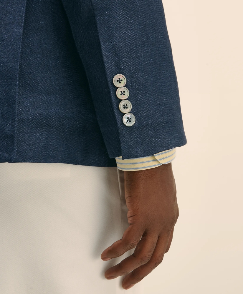 Classic Fit Linen Blazer in Herringbone, image 5