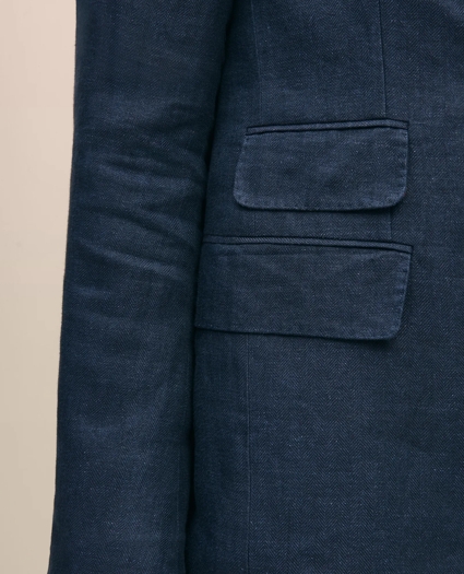 Classic Fit Linen Blazer in Herringbone, image 6