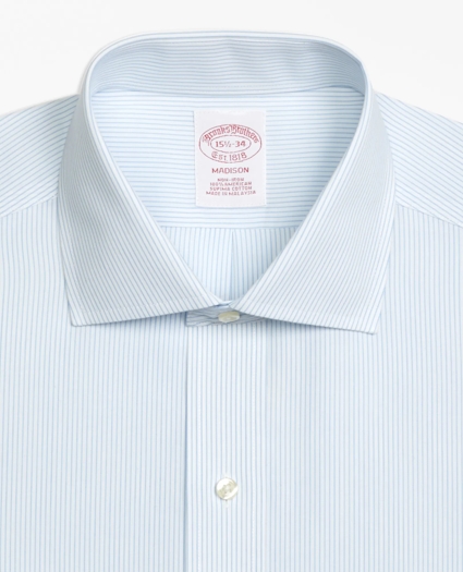 Madison Relaxed-Fit Dress Shirt, Non-Iron Mini Pinstripe, image 2