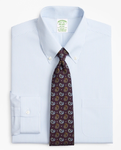 Stretch Milano Slim-Fit Dress Shirt, Non-Iron Tonal Framed Stripe, image 1