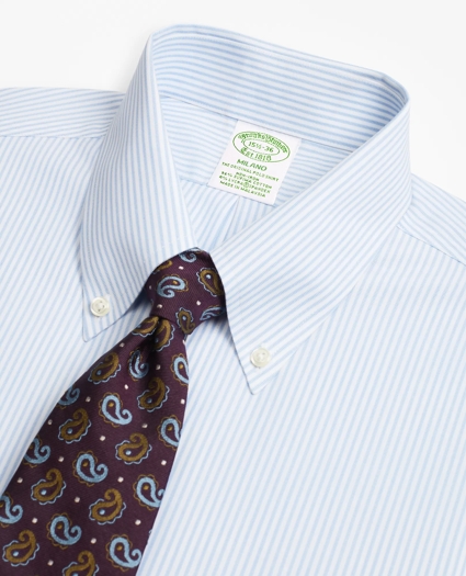 Stretch Milano Slim-Fit Dress Shirt, Non-Iron Tonal Framed Stripe, image 2