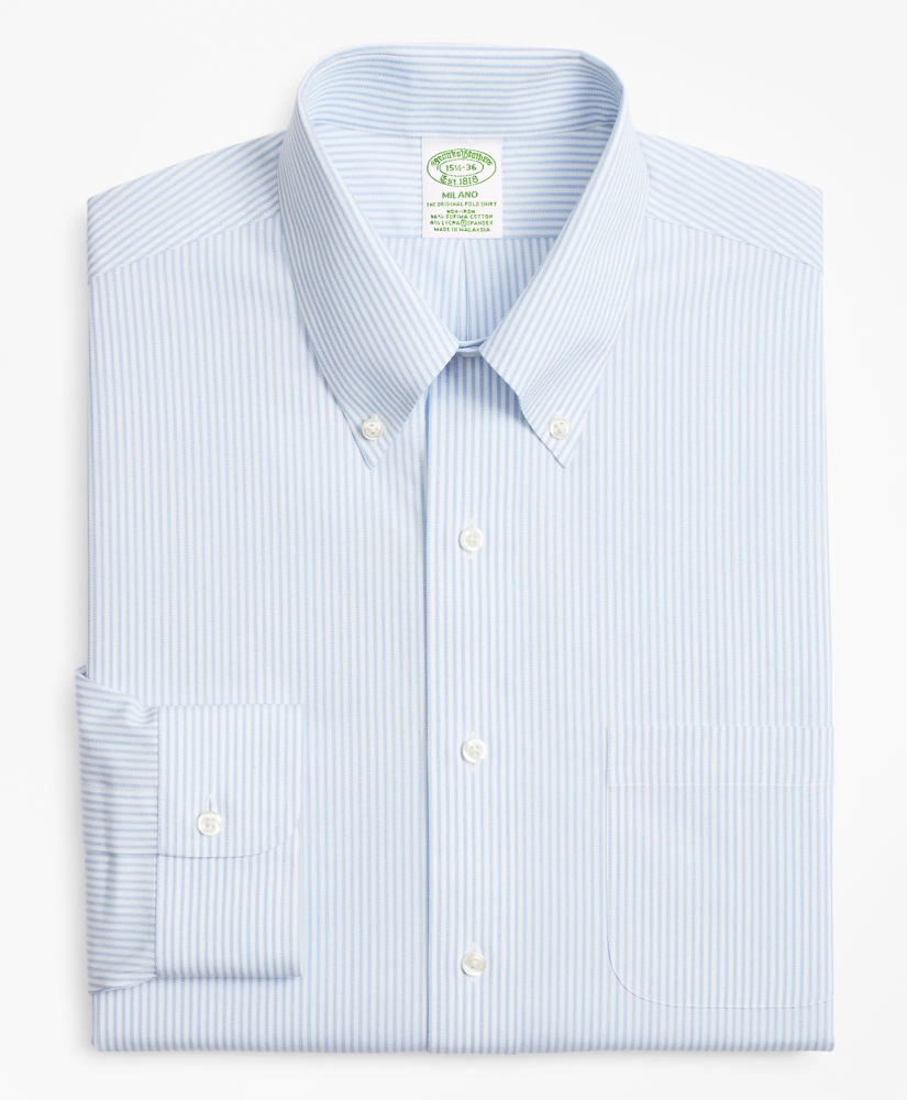 Stretch Milano Slim-Fit Dress Shirt, Non-Iron Tonal Framed Stripe, image 4