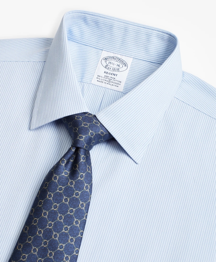 Stretch Regent Regular-Fit Dress Shirt,Non-Iron Narrow Pindot Stripe, image 2