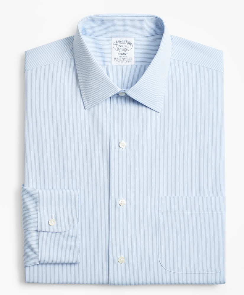 Stretch Regent Regular-Fit Dress Shirt,Non-Iron Narrow Pindot Stripe, image 4