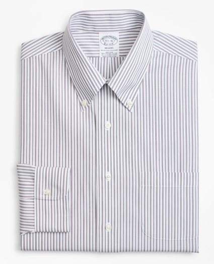 Stretch Regent Regular-Fit Dress Shirt,Non-Iron Alternating Triple Stripe, image 4