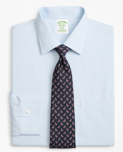 Stretch Milano Slim-Fit Dress Shirt, Non-Iron Micro-Stripe, image 1