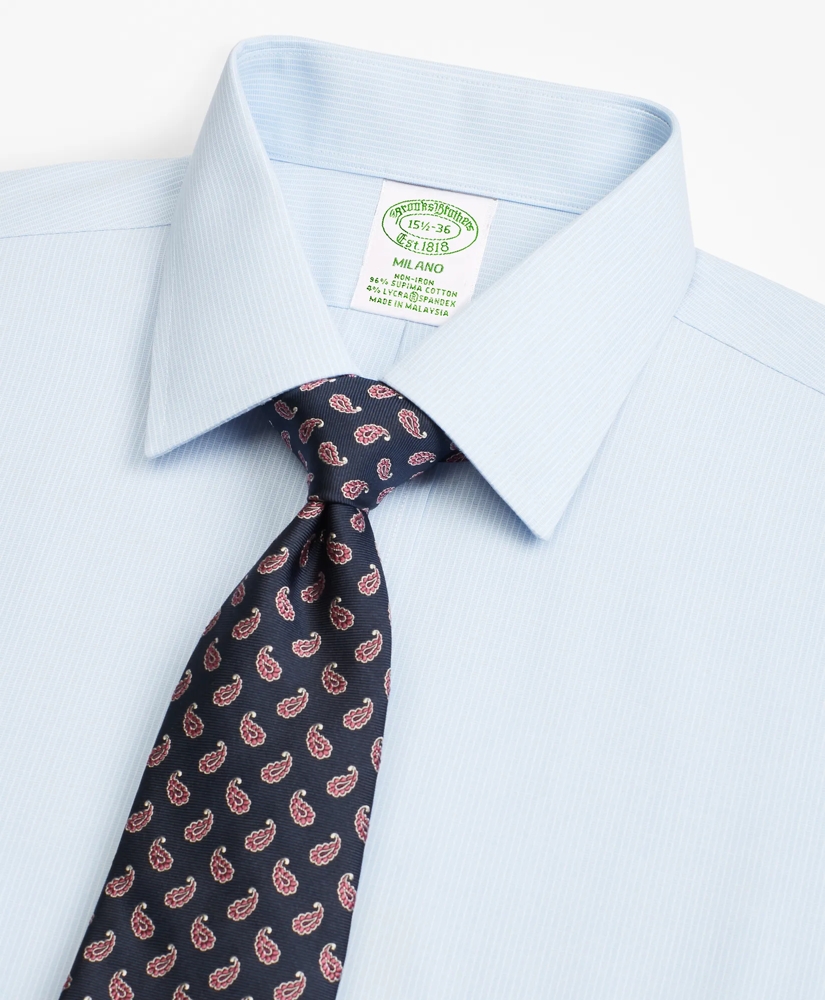 Stretch Milano Slim-Fit Dress Shirt, Non-Iron Micro-Stripe, image 2