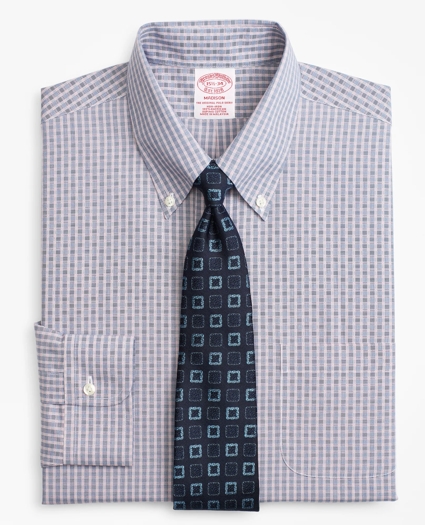 Madison Relaxed-Fit Dress Shirt, Non-Iron Two-Tone Check, image 1
