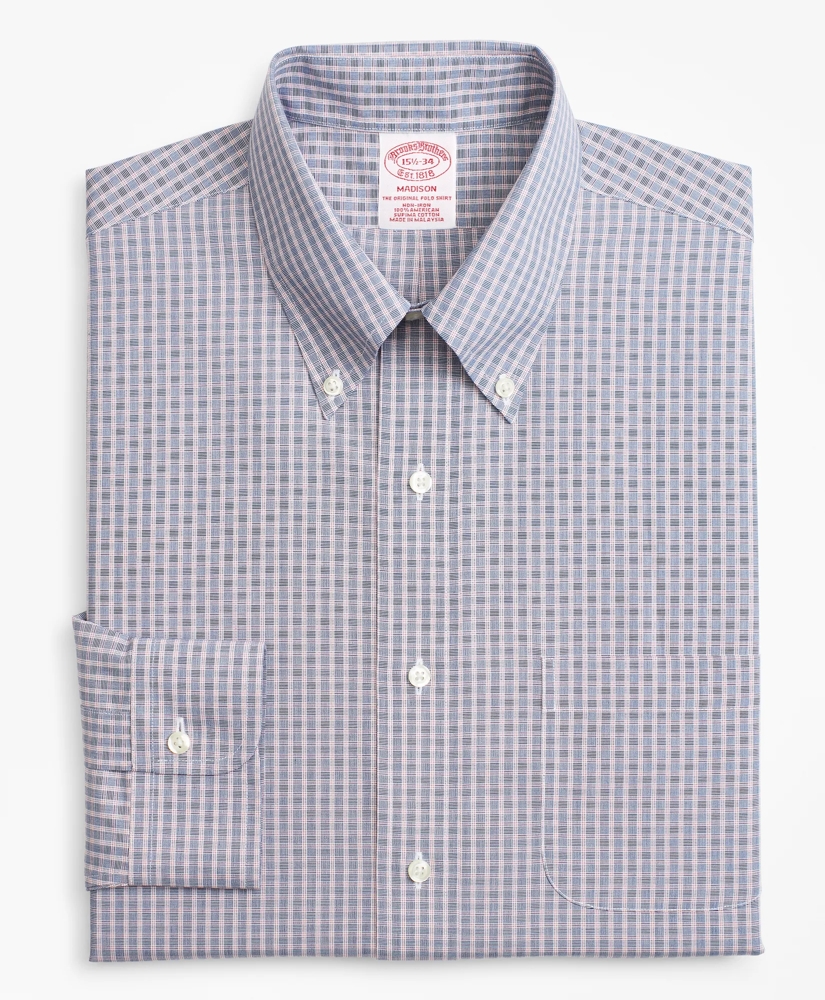 Madison Relaxed-Fit Dress Shirt, Non-Iron Two-Tone Check, image 4