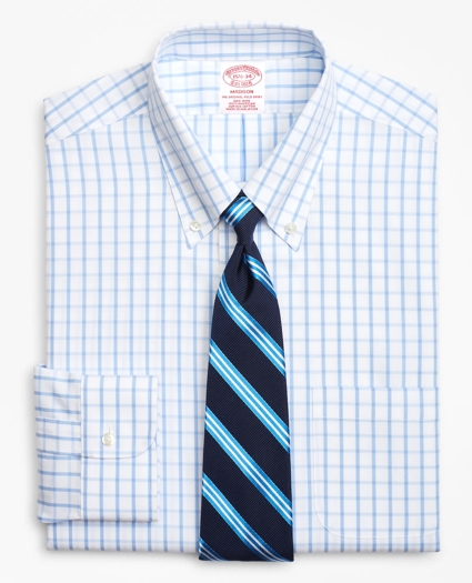 Madison Relaxed-Fit Dress Shirt, Non-Iron Windowpane, image 1