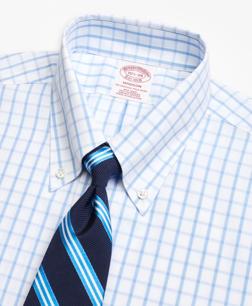 Madison Relaxed-Fit Dress Shirt, Non-Iron Windowpane, image 2