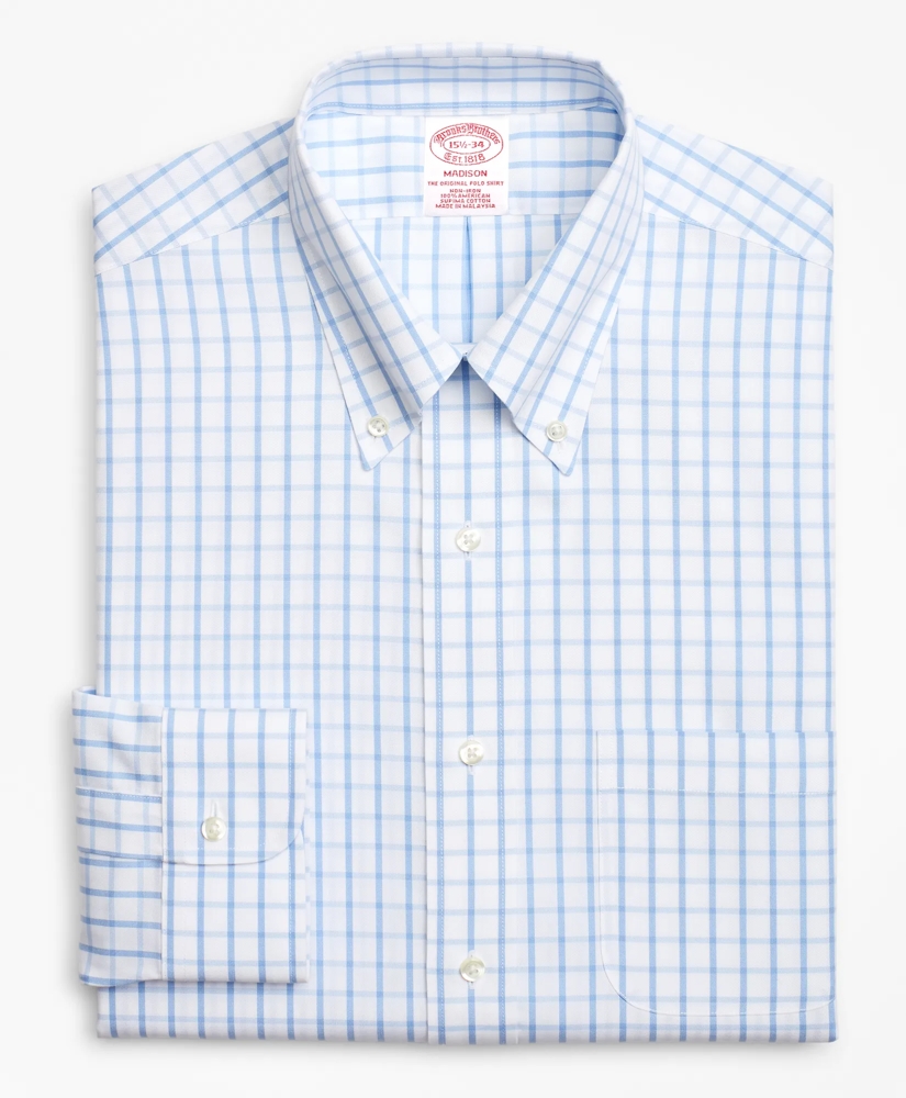 Madison Relaxed-Fit Dress Shirt, Non-Iron Windowpane, image 4