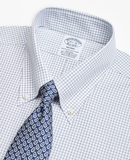 Stretch Regent Regular-Fit Dress Shirt, Non-Iron Windowpane, image 2