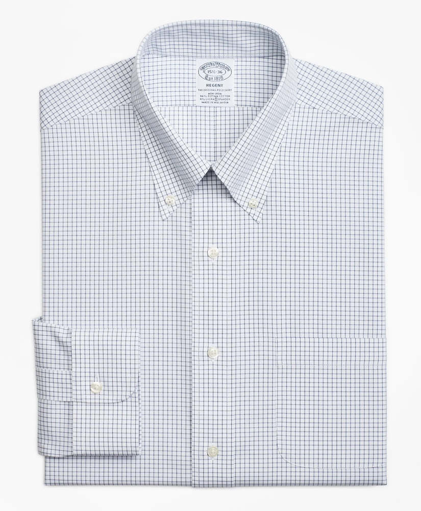 Stretch Regent Regular-Fit Dress Shirt, Non-Iron Windowpane, image 4