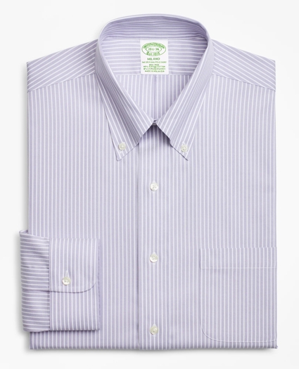 Stretch Milano Slim-Fit Dress Shirt, Non-Iron Stripe, image 4