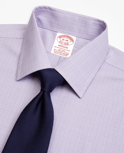 Stretch Madison Relaxed-Fit Dress Shirt, Non-Iron Glen Plaid, image 2