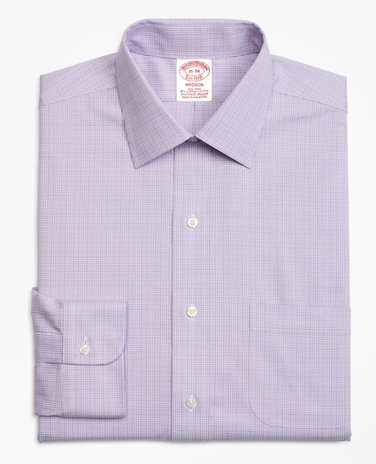 Stretch Madison Relaxed-Fit Dress Shirt, Non-Iron Glen Plaid, image 4