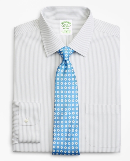 Stretch Milano Slim-Fit Dress Shirt, Non-Iron Stripe, image 1