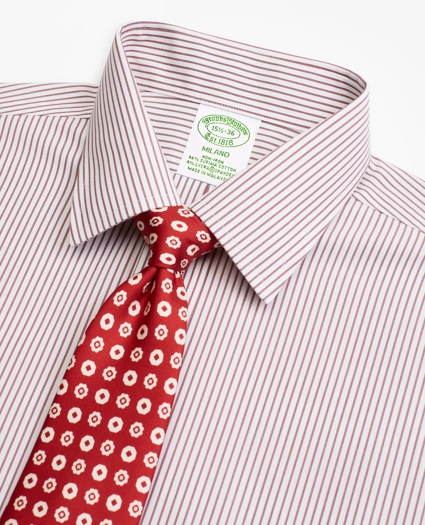 Stretch Milano Slim-Fit Dress Shirt, Non-Iron Stripe, image 2
