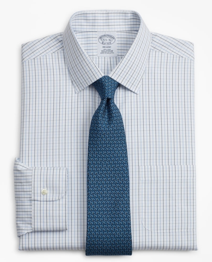 Regent Regular-Fit Dress Shirt, Non-Iron Grid Check, image 1