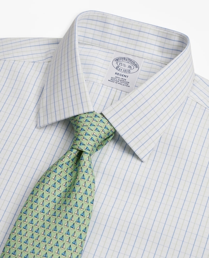 Regent Regular-Fit Dress Shirt, Non-Iron Grid Check, image 2