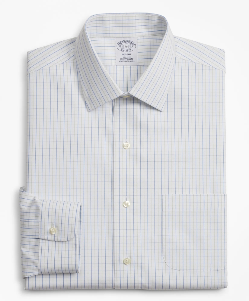 Regent Regular-Fit Dress Shirt, Non-Iron Grid Check, image 4