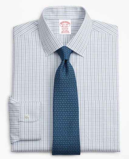 Madison Relaxed-Fit Dress Shirt, Non-Iron Grid Check, image 1