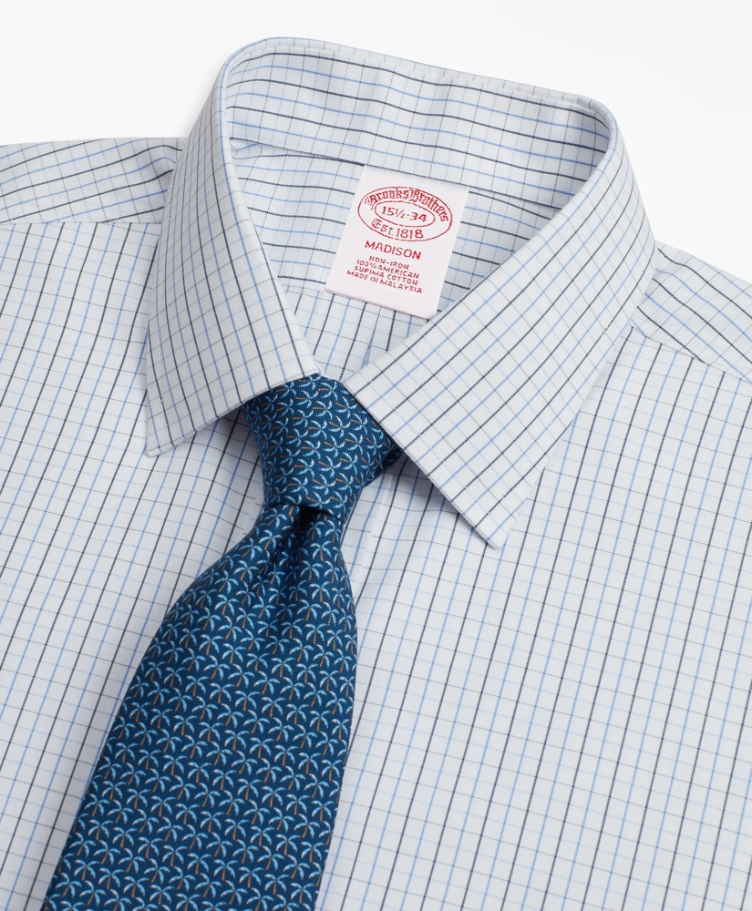 Madison Relaxed-Fit Dress Shirt, Non-Iron Grid Check, image 2