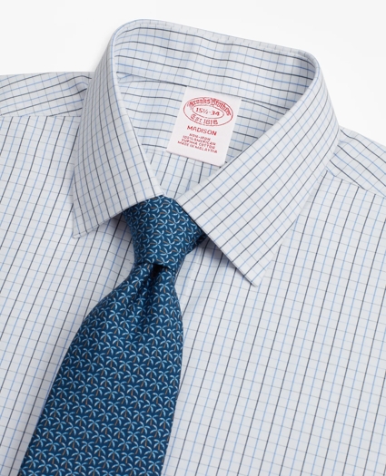 Madison Relaxed-Fit Dress Shirt, Non-Iron Grid Check, image 2