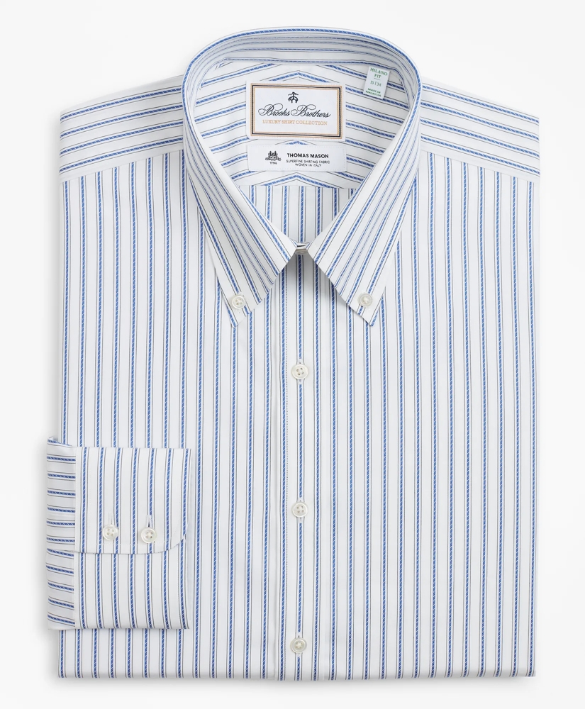 Luxury Collection Milano Slim-Fit Dress Shirt, Button-Down Collar Stripe, image 4