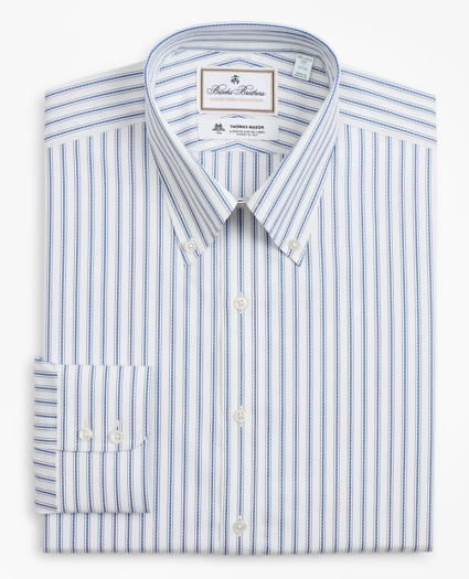 Luxury Collection Milano Slim-Fit Dress Shirt, Button-Down Collar Stripe, image 4