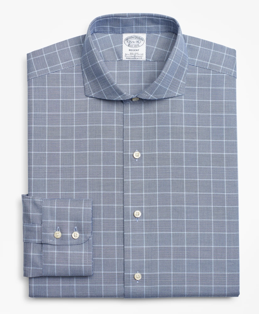 Stretch Regent Regular-Fit Dress Shirt, Non-Iron Royal Oxford Glen Plaid, image 4