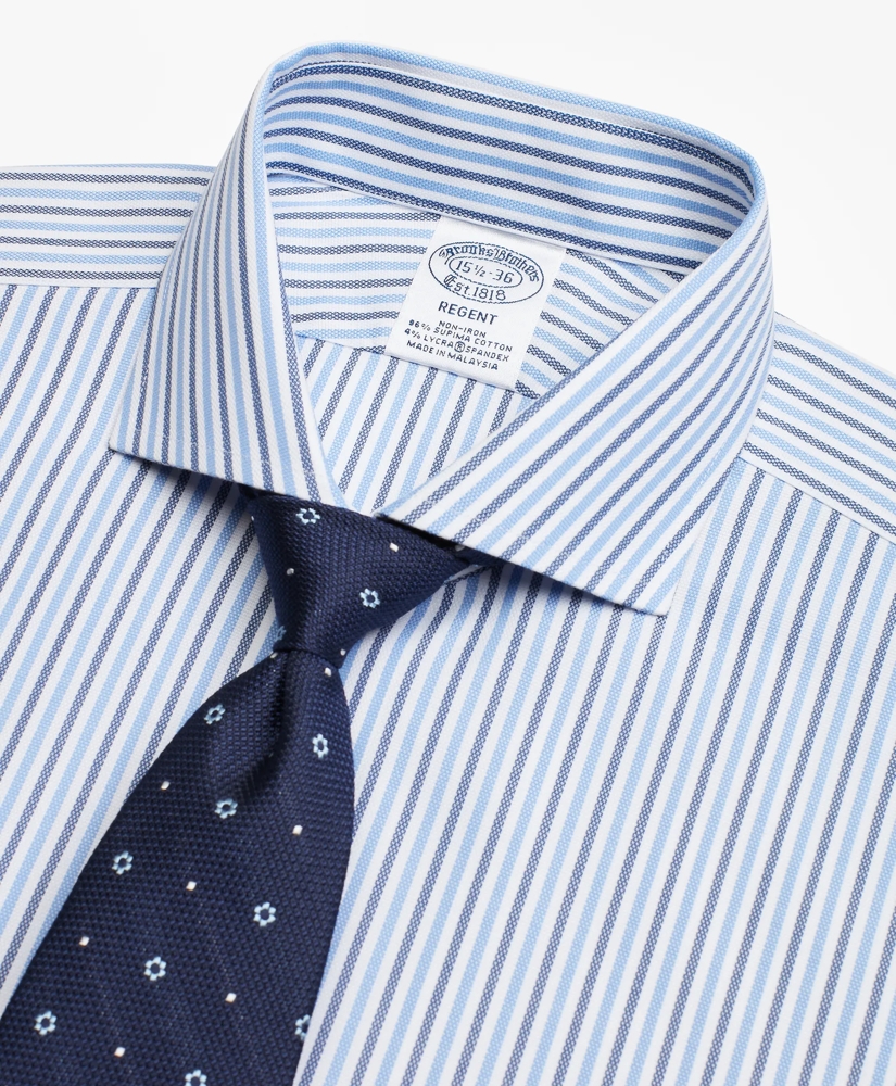 Stretch Regent Regular-Fit Dress Shirt, Non-Iron Royal Oxford Stripe, image 2