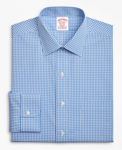 Stretch Madison Relaxed-Fit Dress Shirt, Non-Iron Gingham, image 4