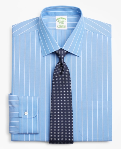 Stretch Milano Slim-Fit Dress Shirt, Non-Iron Stripe, image 1