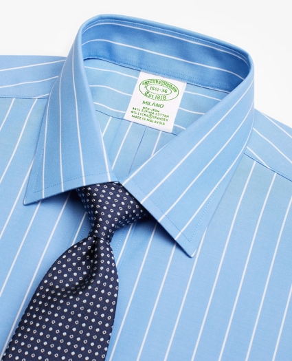 Stretch Milano Slim-Fit Dress Shirt, Non-Iron Stripe, image 2