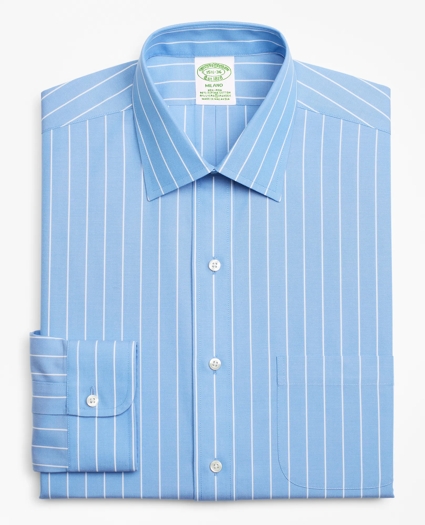 Stretch Milano Slim-Fit Dress Shirt, Non-Iron Stripe, image 4