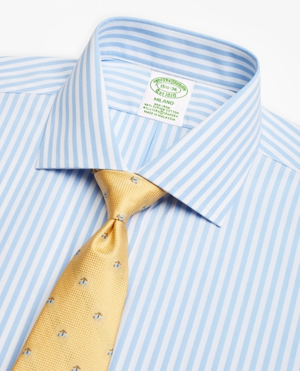 Stretch Milano Slim-Fit Dress Shirt, Non-Iron Bengal Stripe, image 2