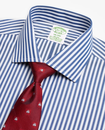 Stretch Milano Slim-Fit Dress Shirt, Non-Iron Bengal Stripe, image 2