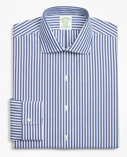Stretch Milano Slim-Fit Dress Shirt, Non-Iron Bengal Stripe, image 4
