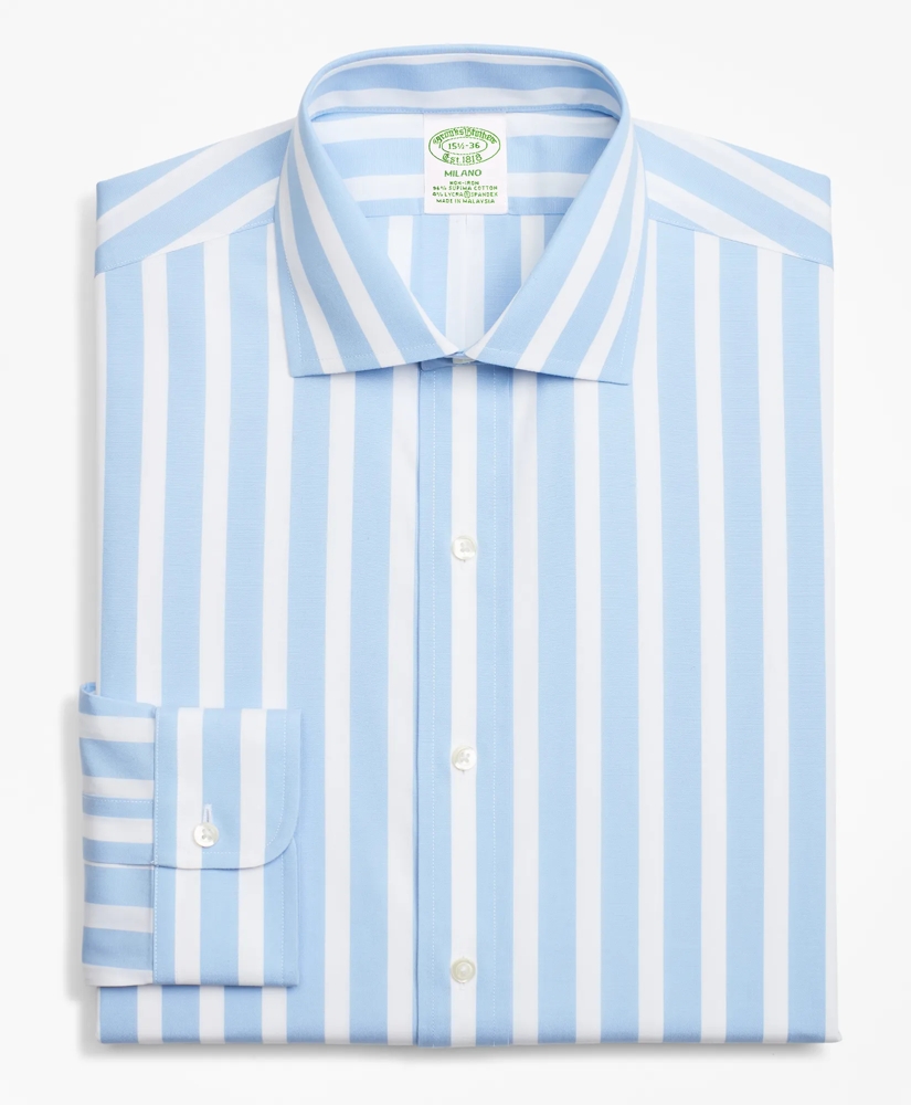 Stretch Milano Slim-Fit Dress Shirt, Non-Iron Bold Stripe, image 4
