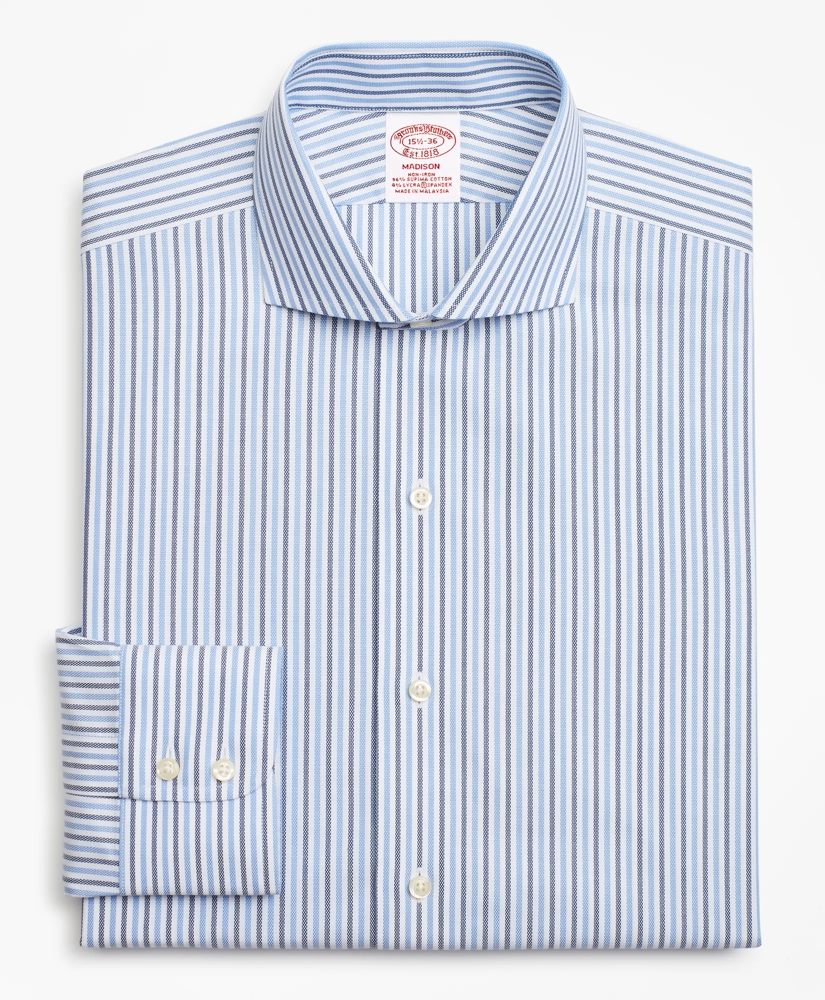 Stretch Madison Relaxed-Fit Dress Shirt, Non-Iron Royal Oxford Stripe, image 4