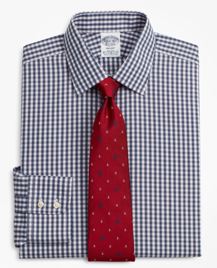 Stretch Regent Regular-Fit Dress Shirt, Non-Iron Check, image 1