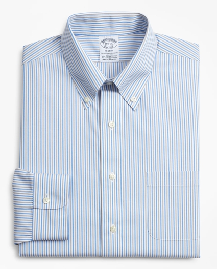 Stretch Regent Regular-Fit Dress Shirt, Non-Iron Alternating Stripe, image 4