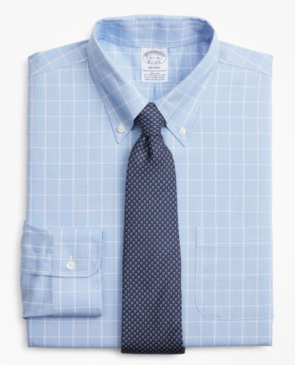 Stretch Regent Regular-Fit Dress Shirt, Non-Iron Micro-Check, image 1