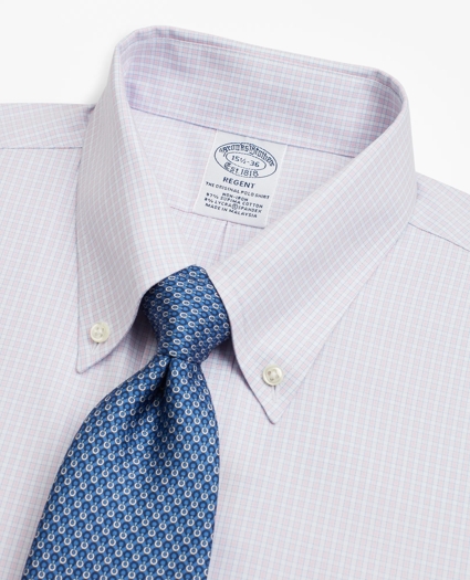 Stretch Regent Regular-Fit Dress Shirt, Non-Iron Micro-Check, image 2