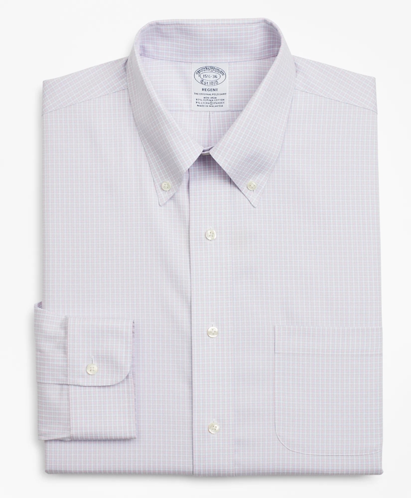Stretch Regent Regular-Fit Dress Shirt, Non-Iron Micro-Check, image 4