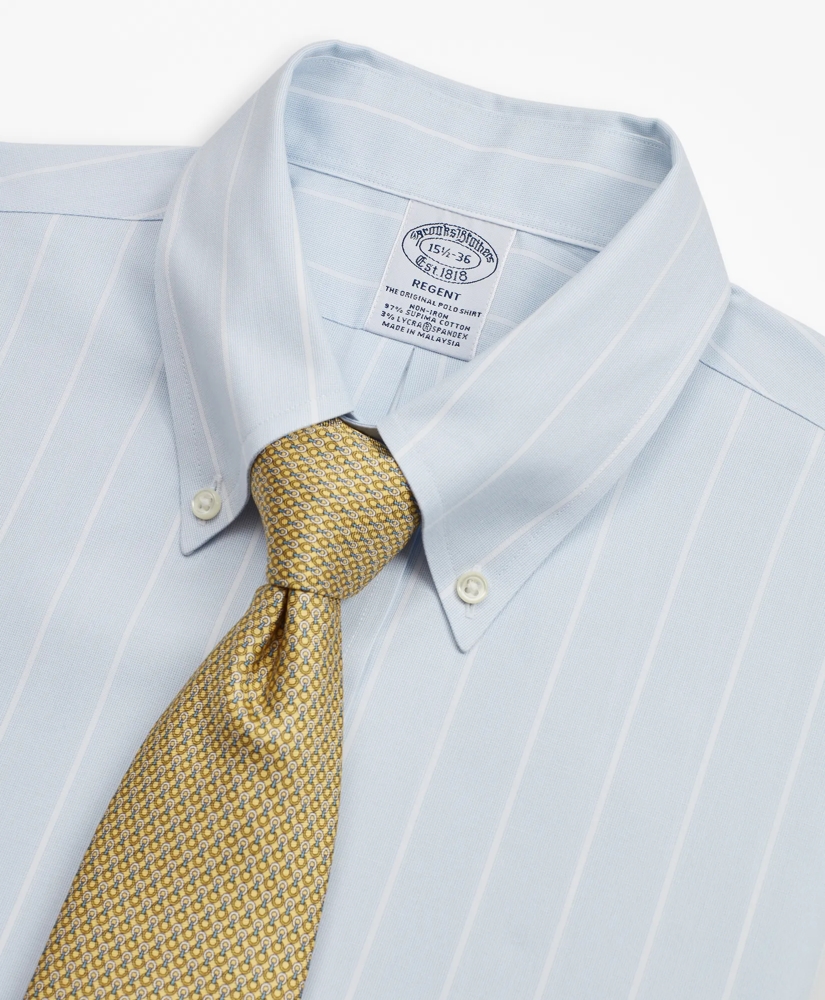 Stretch Regent Regular-Fit Dress Shirt, Non-Iron Pinstripe, image 2