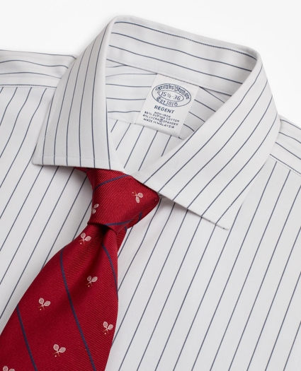 Stretch Regent Regular-Fit Dress Shirt, Non-Iron Pinstripe, image 2